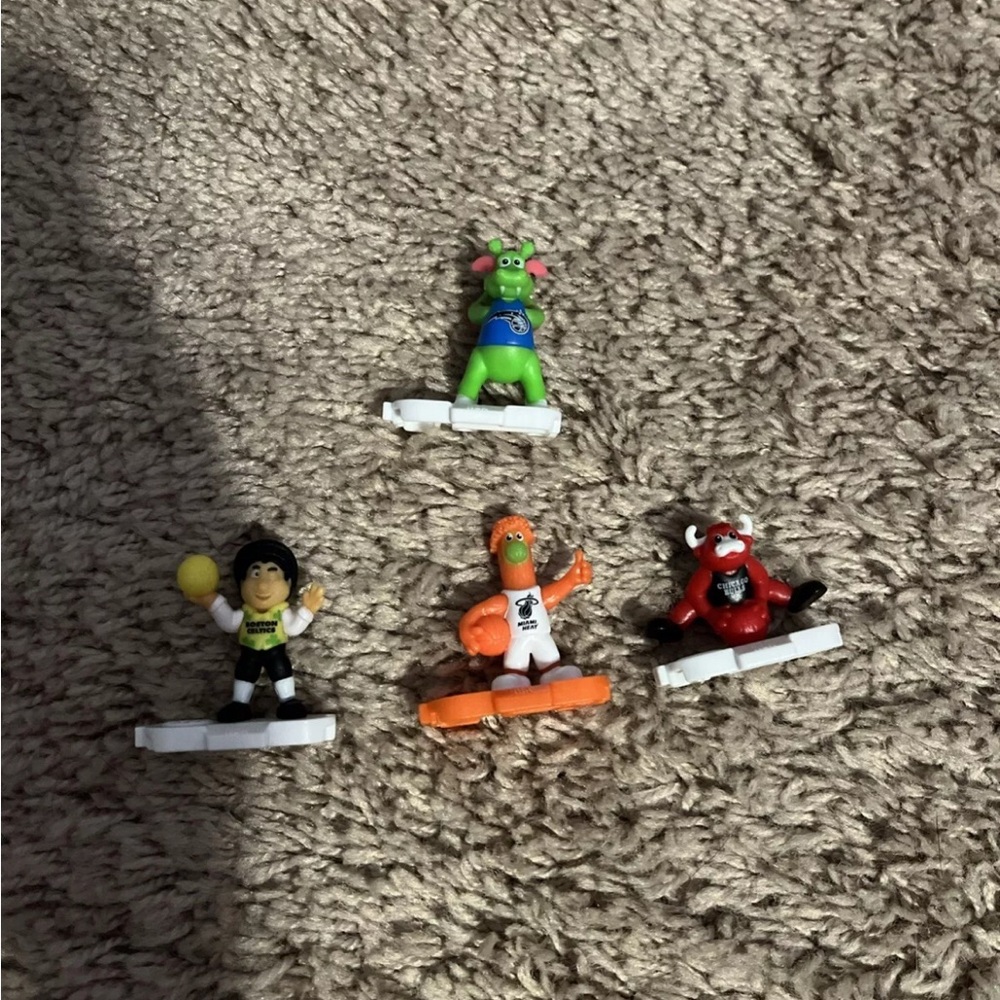 Celtics Magic Bulls And Heat Kinder Joy Egg NBA Mascot Toy Surprise Lot of 4